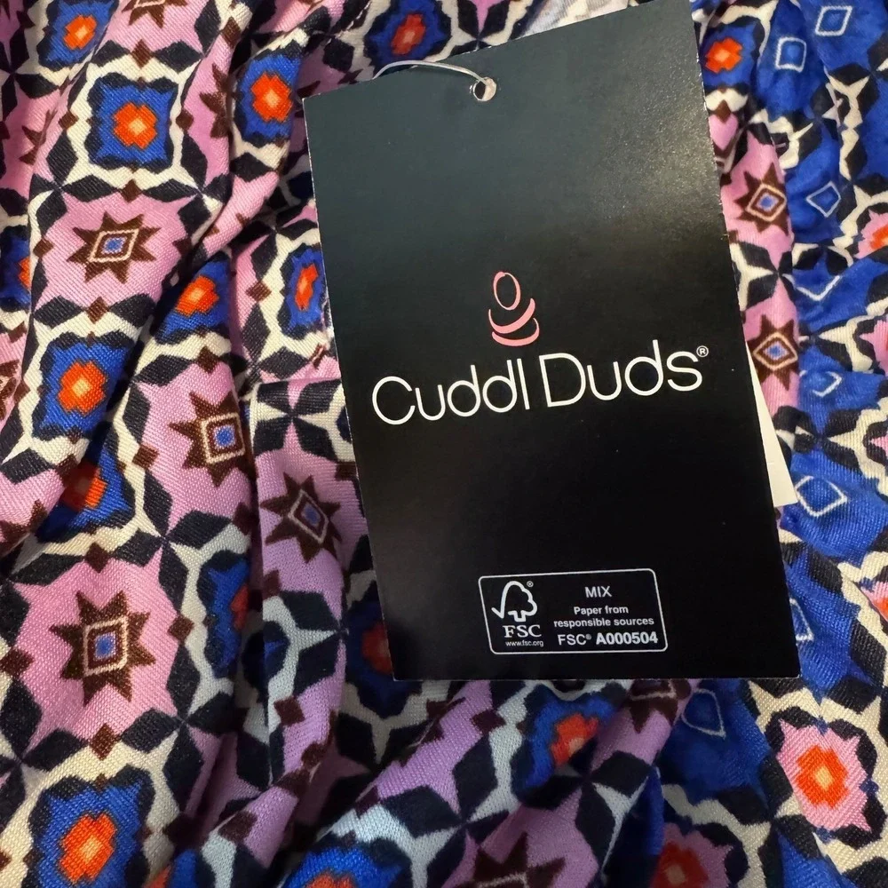 Cuddl Duds Cozy Tank Top‎ Shorts Pajama Set 2pc Women's XXL 2XL Mauve Floral NEW - Picture 5 of 12